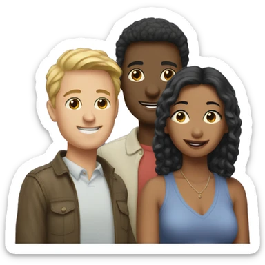 reunion of three people sticker