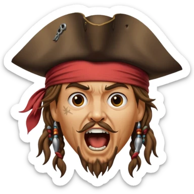 jack sparrow screaming sticker