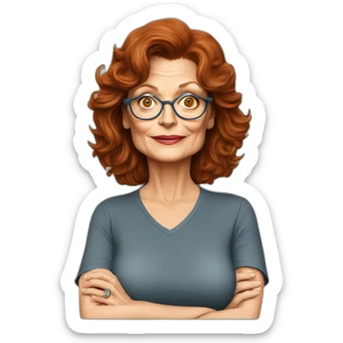 actor susan sarandon cartoon wearing tee sticker
