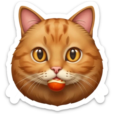 Katze mit einer großen Frikadelle sticker