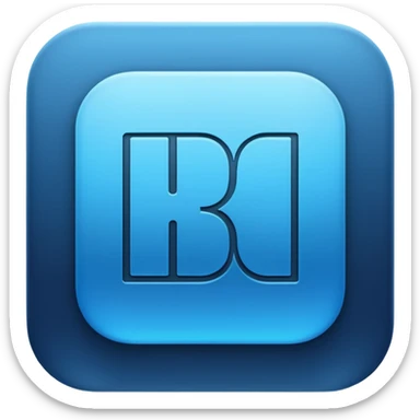 Emoji-style icon of 'DBC' in bold uppercase letters, blue gradient colors, modern and minimal design, tech/gaming aesthetic, transparent background sticker