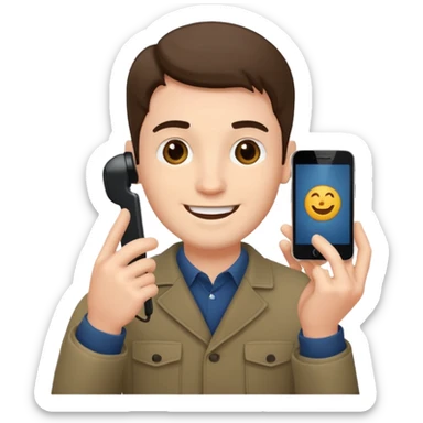 Man recording on phone sticker