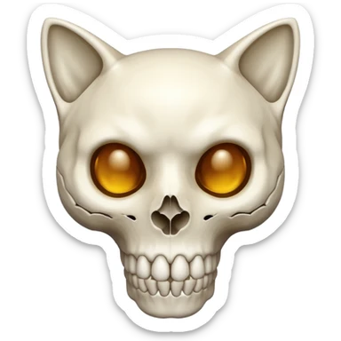 Cat skull sticker