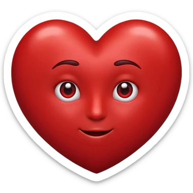 Un cuore grande rosso scuro con sotto faccina innamorata  sticker