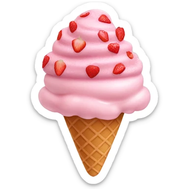 strawberry Ice cream with pink sprinkles  sticker
