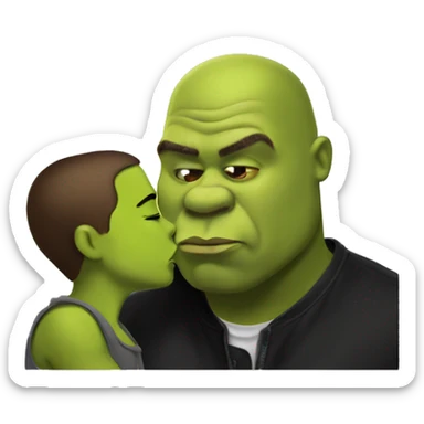 Shrek kissing kanye west sticker