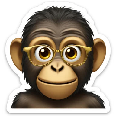 Monkey with glasses and gold teeth  sticker
