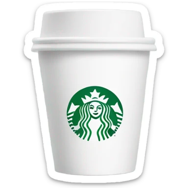 White Starbucks cup for tea sticker