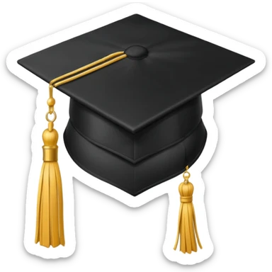 graduation cap with black cap sticker