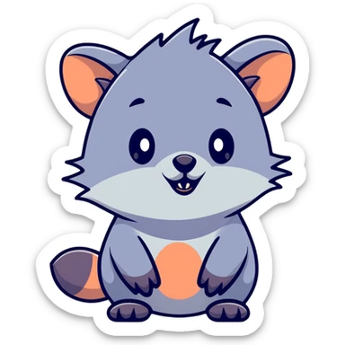 goth possum wearing a spiked collar, moody expression sticker