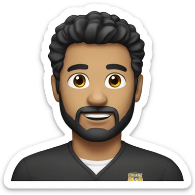 Coach with black hair, beard and brown eyes sticker