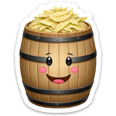 Create a Sauerkraut Emoji from a Wooden Barrel  sticker