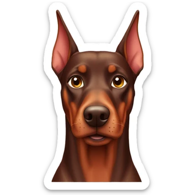 Red Doberman pinscher  sticker