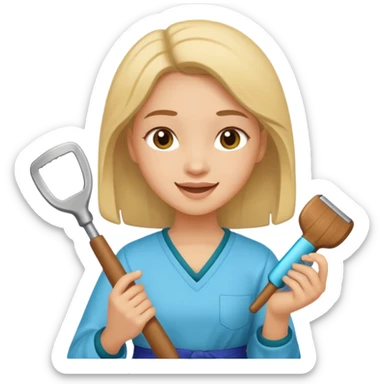 girl doing her guasha sticker