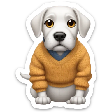 dog with shoes a sweater and pants sticker
