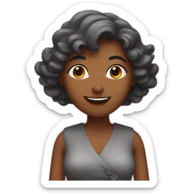 A woman greets sticker