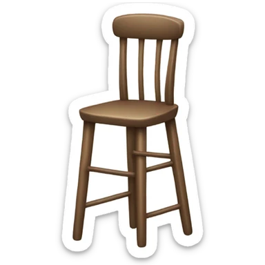 Dangling legs form a tall chair sticker