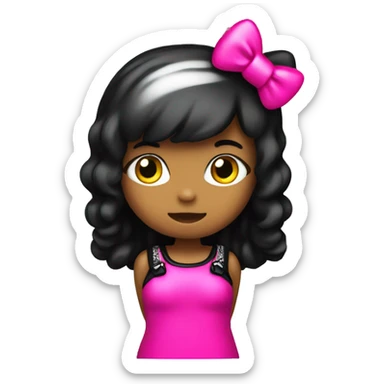 Hello kitty hot pink and black sticker