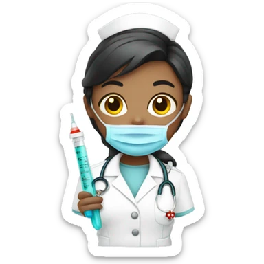 Nurse with a syringe  sticker