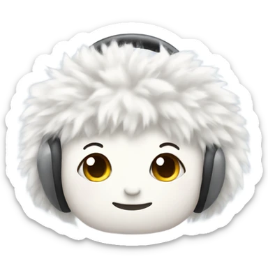 cute fluffy white earmuffs sticker