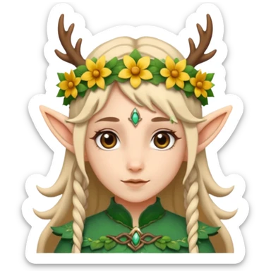 Cute Druid human like elf fawn with elf ears sticker