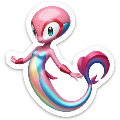 Colorful Exotic Meloetta-Milotic-Kirby-Fakémon-creature-hybrid sticker