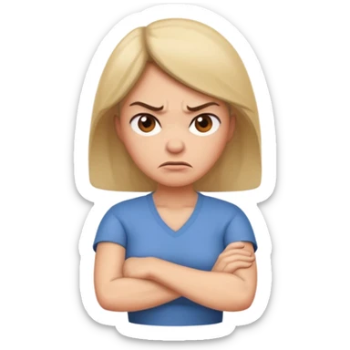 angry mom with arms crossed sticker