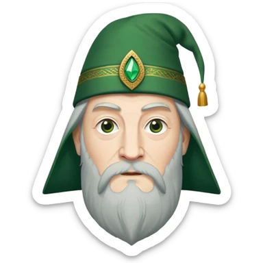 albus dumbledore from harry potter with green turkish fez hat and decorative motifs, without gem sticker
