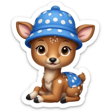 blue hats, baby deer sticker