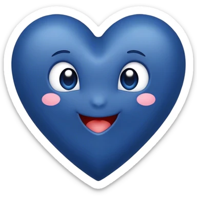 Dark Blue heart with the words Hi Cutie! in the middle  sticker