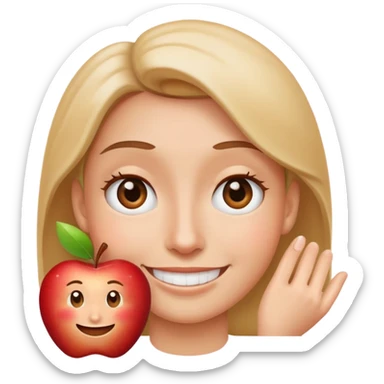 Smiling with eye twitching regular apple emoji  sticker