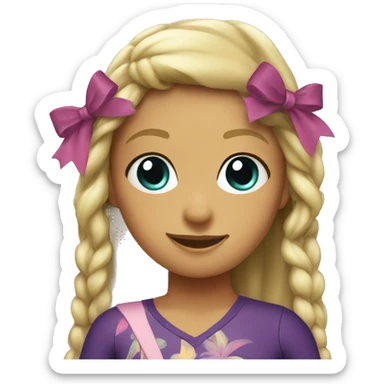 Surfer girl with bows sticker
