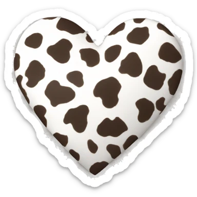Heart with cow print sticker