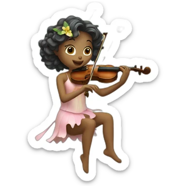 Fairies playing violin sticker