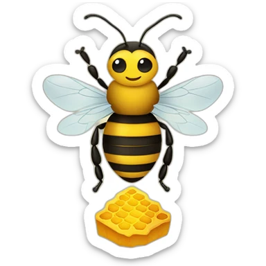 bee on hive sticker