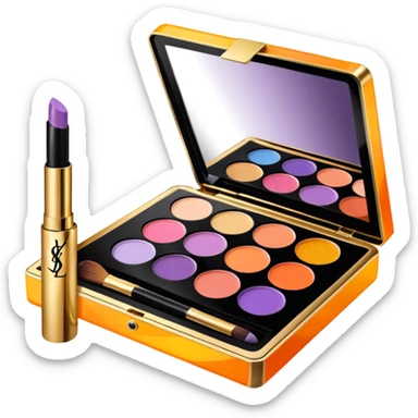 Make up kit YSL  lila yellow orange shell design sticker