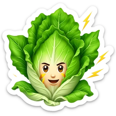 Lettuce with lightning bolt sticker