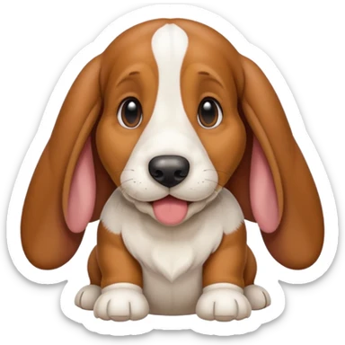 smile Basset Hound baby sticker