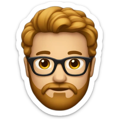 Adulto de poco pelo barba y gafas sticker