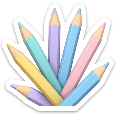 LAPIS , CANETA E REGUA EM TONS PASTEL ESCOLA COM IA E 3D sticker