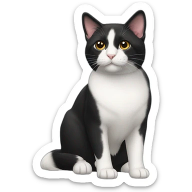 all-black-Japanese-bobtail-full-body sticker