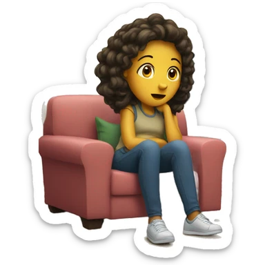 Girl watching tv sticker