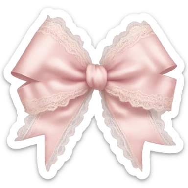 vintage rococo light pink bow with lace and frills sticker
