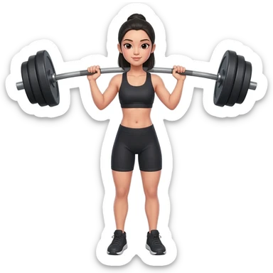 Chinese Beauty Lifting Weights at the Gym sticker