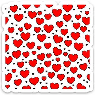 Lot of red small hearts in one big heart sticker