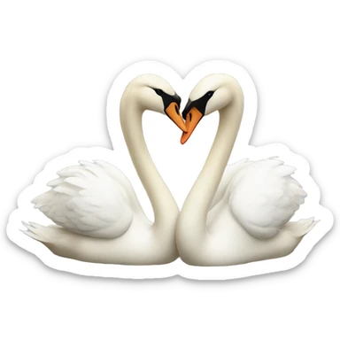 kissing swans  sticker