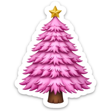 White x-mas tree with pink Christmas tree decorations sticker