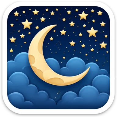 night sky with a crescent moon sticker