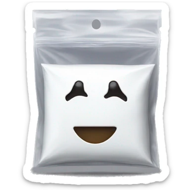 white sugar inside of small ziplock bag sticker