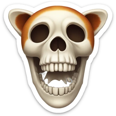 red panda skeleton skull bones sticker